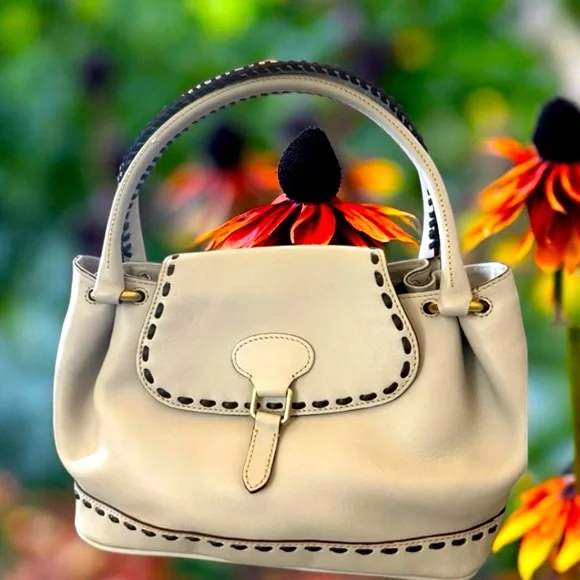 Dooney & Bourke NEW White Leather Satchel With Whip Stitching $498 MSRP NWT - Picture 16 of 16